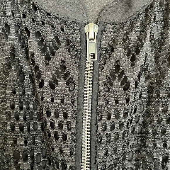 BCX Jacket Small Black Zip-Up Sheer Lace Formal - Picture 2 of 7